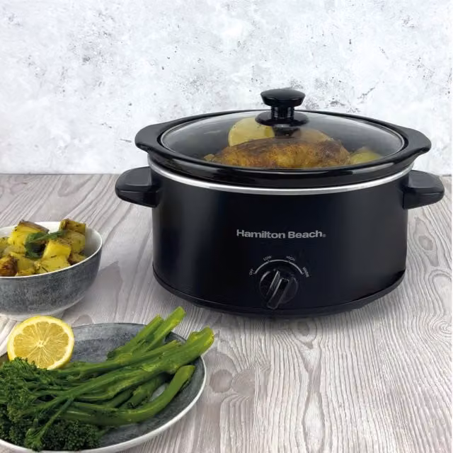Hamilton Beach 3.5L Black Slow Cooker with Keep Warm Function