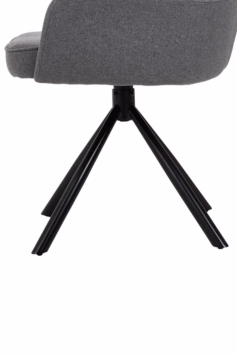 Living and Home Grey Linen Modern Swivel Tub Chair with Armrests and Black Legs – 7