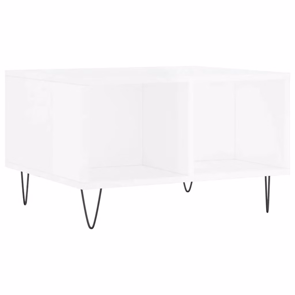 Berkfield Home Modern Glossy White Coffee Table W: 60 cm, D: 50 cm, H: 36.5 cm – 2