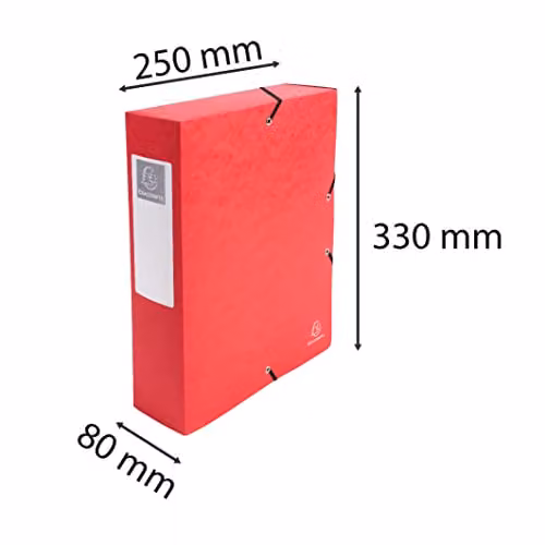 Exacompta ExaBox Red A4 Paper Document Box with 8cm Spine – 3