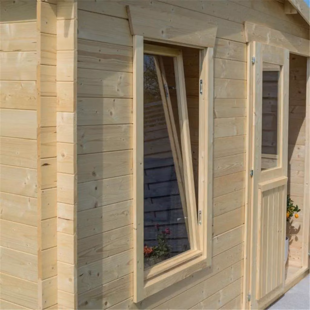 Cheshire 11 x 7 Studio Apex Log Cabin in Natural Wood with 19mm Wall Thickness – 2