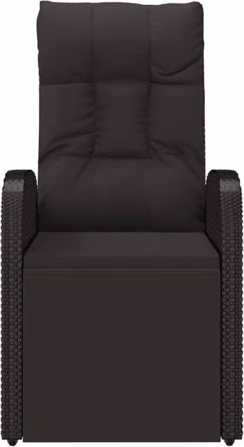 Berkfield Home Reclining Garden Chair with Cushions in Black Poly Rattan and Steel