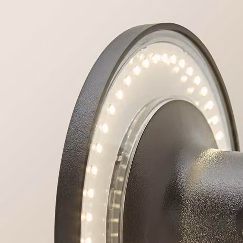 ValueLights Chad Round LED Outdoor Wall Light, Black, IP65, W/D/H: 16.5 x 16.5 x 5.8 cm – 3