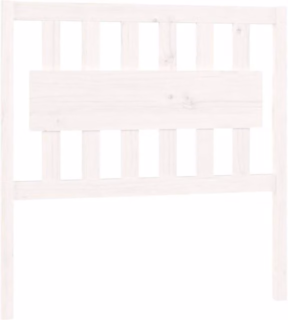 Berkfield Home White Solid Pine Wood Bed Headboard, W: 95.5 cm, D: 4 cm, H: 100 cm