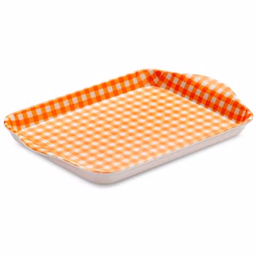 Zeal Mini Melamine Serving Tray with Handles, Orange, W: 18 cm, D: 14 cm