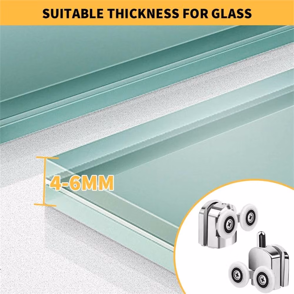 NESTLUNE Silver Shower Screen Door Rollers and Runners, 8 x 25mm – 4