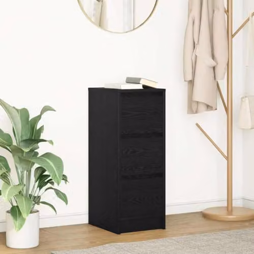 vidaXL Modern Black Sideboard in Black Oak Finish, W/D/H: 29.5 x 34.0 x 76.0 cm – 2