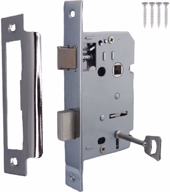 Betley Butterfly Silver Mortise Sash Lock with 65mm Bolt Hole