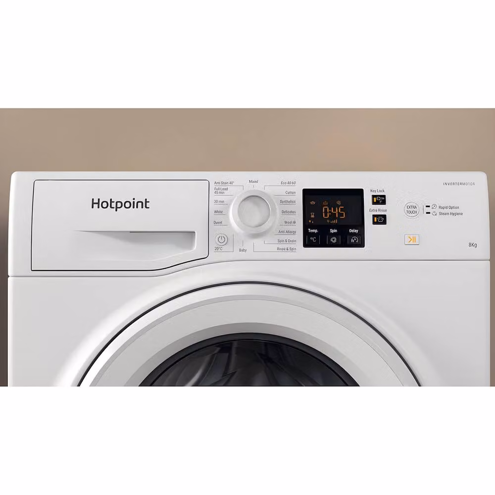 Hotpoint NSWF 846 W White Freestanding 8kg Front Loader Washing Machine with 1400 RPM – 2