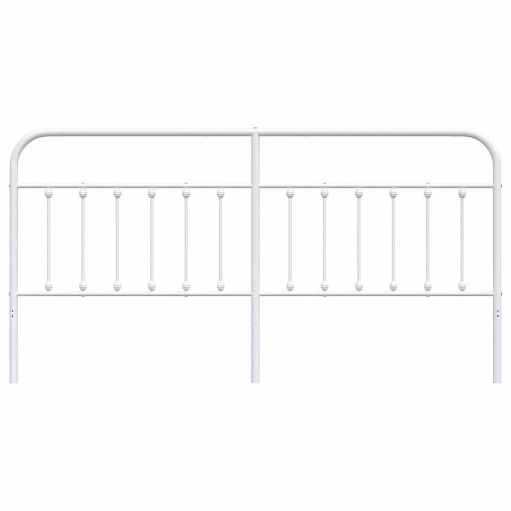 Berkfield Home Classic Metal Headboard in White, 200 cm – 2