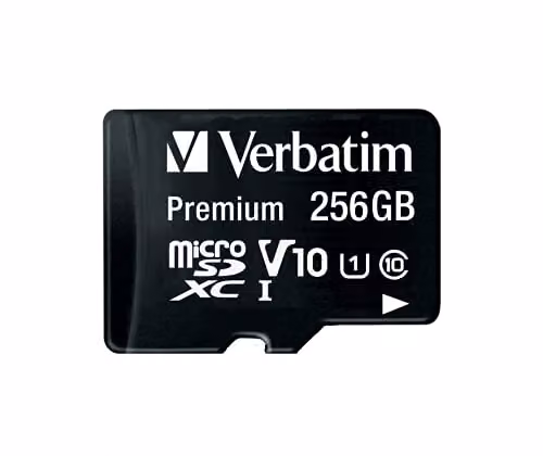 Verbatim SDXC MicroSD Memory Card, 256GB, Class 10, Black – 3