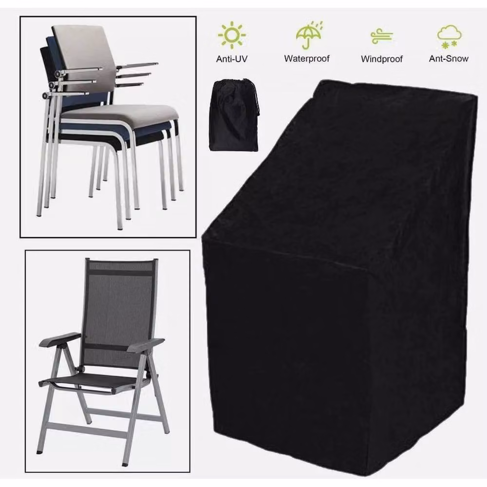 EONLION Waterproof Black Polyester Stacking Armchair Cover for Outdoor Garden Use, Width: 100 cm – 2