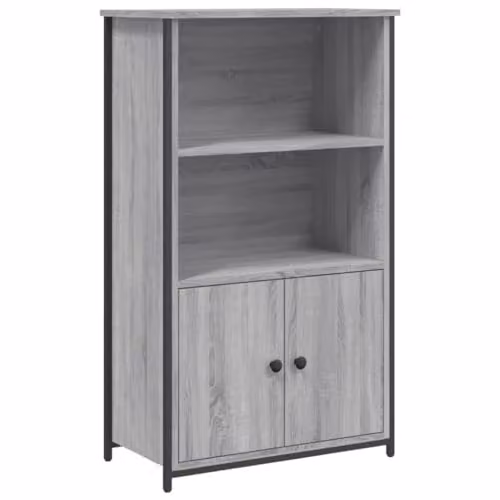 vidaXL Highboard in Grey Sonoma, W/D/H: 62 x 32 x 103.5 cm