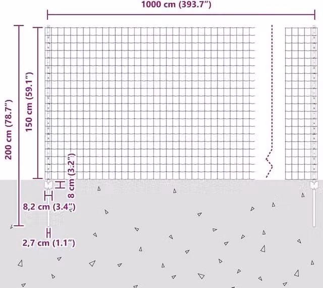 Berkfield Home Durable Euro Fence with 10 U-Profile Posts, Grey Steel, 1.5 x 10 m