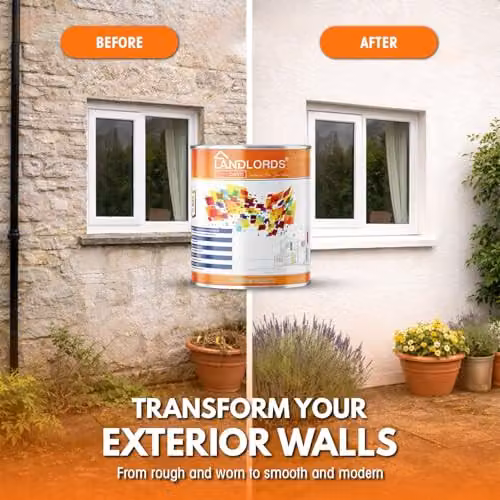 Landlords Paint Weatherproof Brown Masonry Paint, 1L – 4