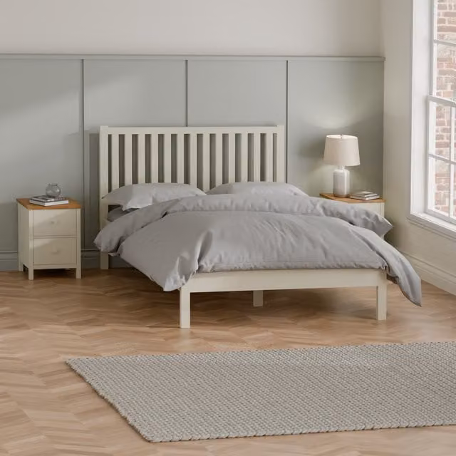 Julian Bowen Coxmoor Double Bed in White and Oak
