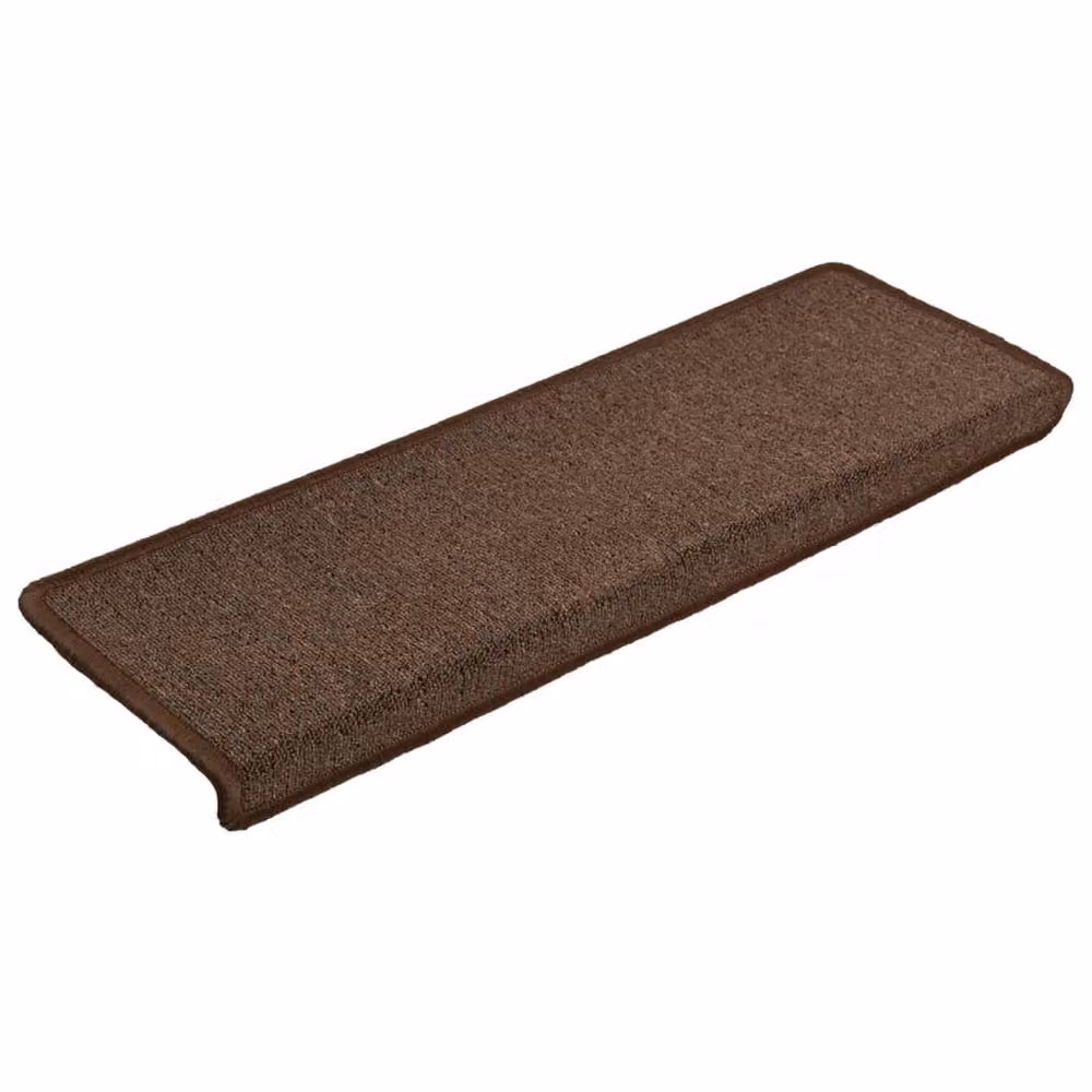 Berkfield Home Self-Adhesive Carpet Stair Treads, 15 Pieces, Brown, W: 65 cm, D: 21 cm, H: 4 cm – 3