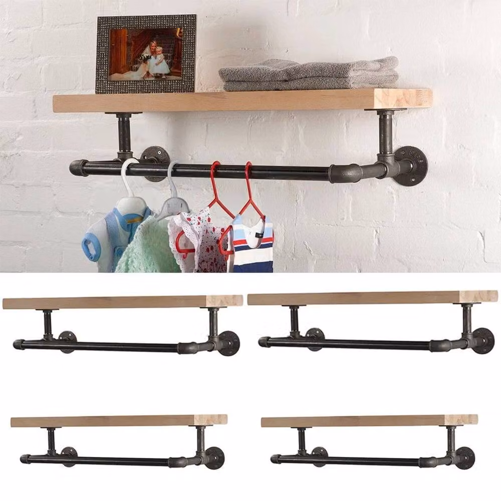 FORGEVIO Black Round Wardrobe Hanging Rail, W: 180 cm, H: 180 cm – 3