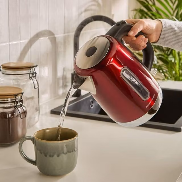 Morphy Richards Equip Glass and Stainless Steel Jug Kettle with Limescale Filter, 1.7 l, Red