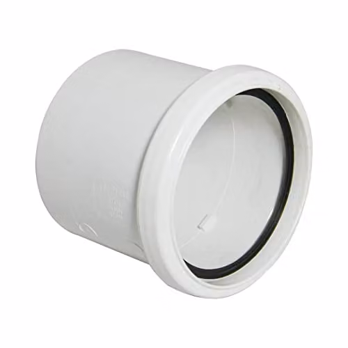 FloPlast 110mm Ring Seal Soil Single Socket Coupling, White