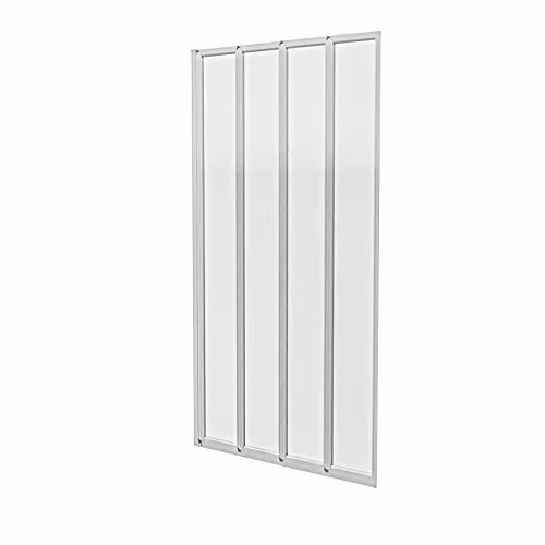 Nes Home 4 Fold Clear Glass Bath Shower Screen with Chrome Frame, W: 80 cm, H: 140 cm – 2