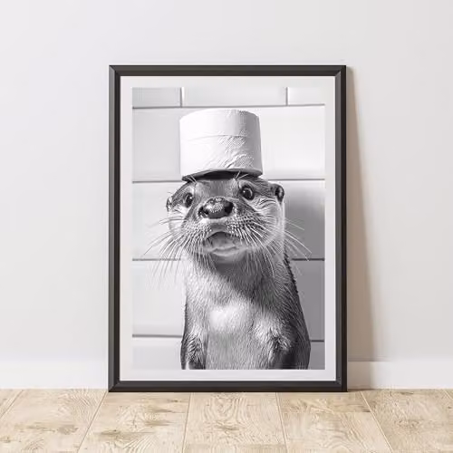 60 Second Makeover Otter Toilet Roll Animal Print Paper Poster, W: 21.0 cm, H: 29.7 cm