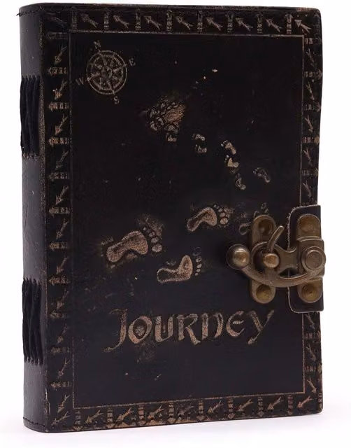 KDMK Black Leather Hardcover Journal with Blank Paper