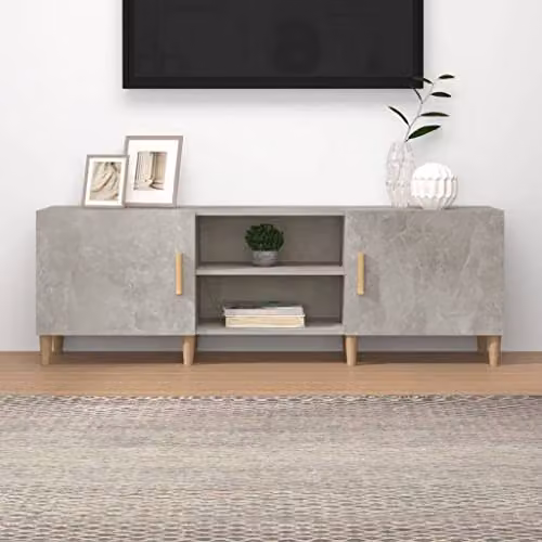 vidaXL Modern TV Cabinet in Concrete Grey, W/D/H: 150 x 30 x 50 cm – 2