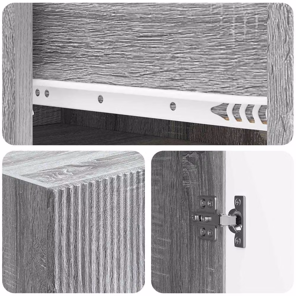 Berkfield Home Modern Grey 2-Piece Cabinet Set with Internal Drawers and Shelves, W/D/H: 66 x 34.5 x 90 cm – 3