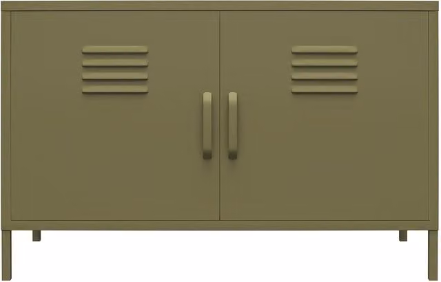 Bradford 2 Door Metal Industrial Accent Cabinet in Olive Green