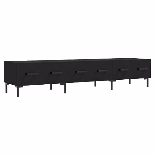 vidaXL Modern Black TV Cabinet in MDF and Metal, W: 150 cm, D: 36 cm, H: 30 cm
