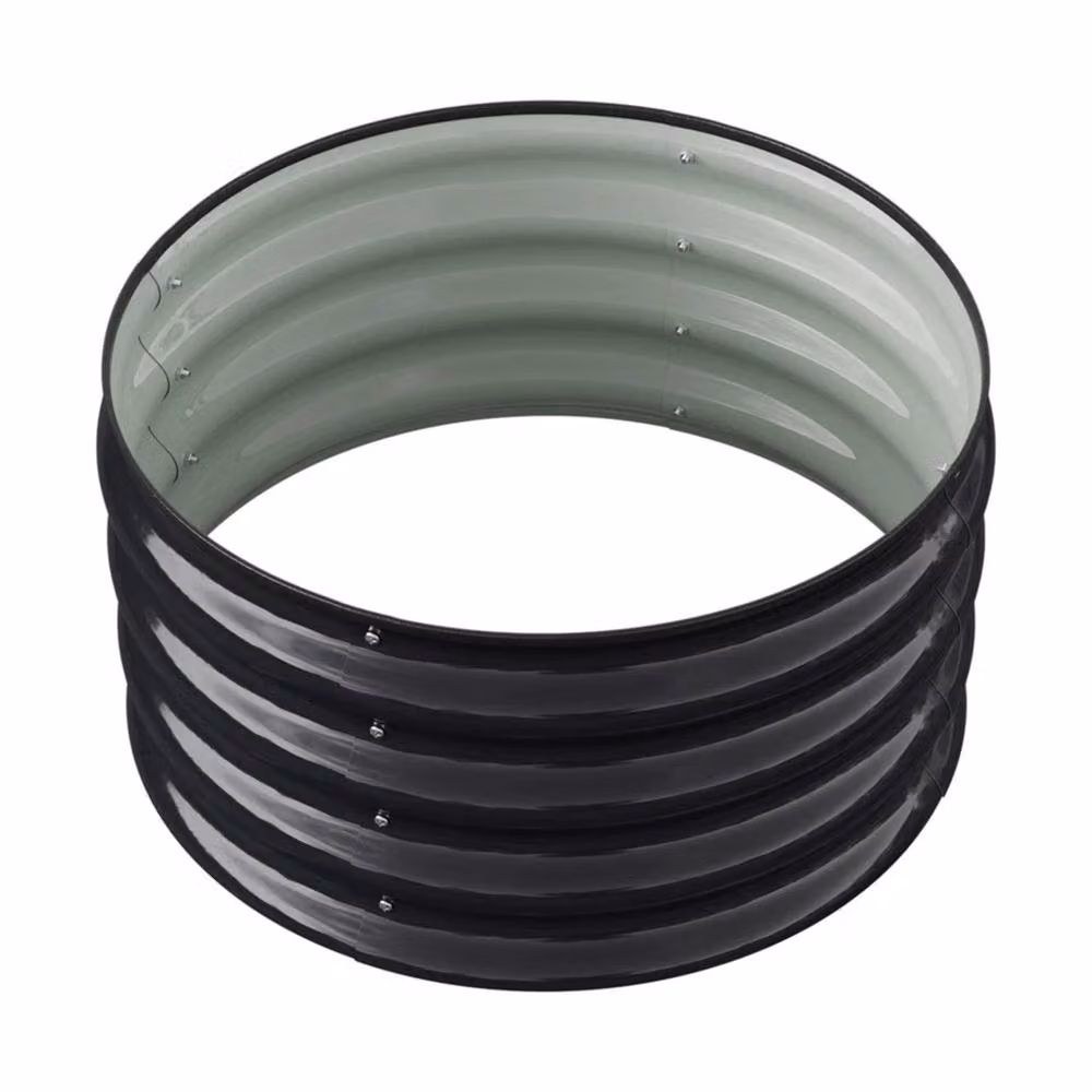 SPETLEK 2 Pack Black Galvanised Steel Raised Garden Bed Planter Boxes – 3
