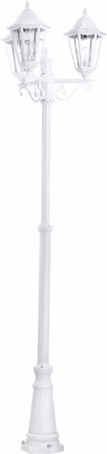 Loops IP44 White Aluminium Outdoor Bollard Lantern with 3 Arms and E27 Socket