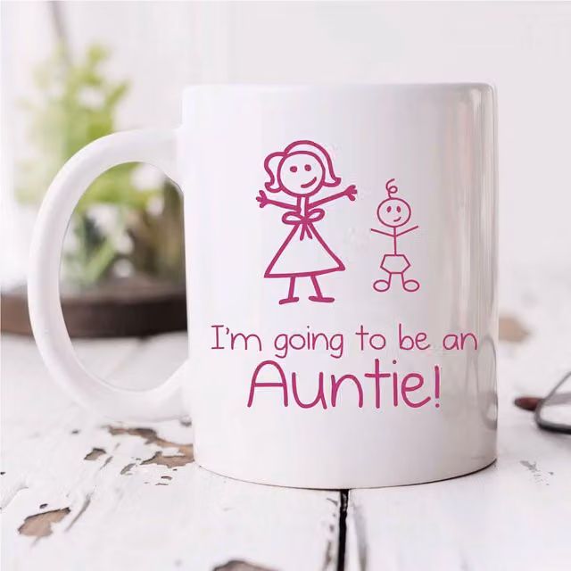 60 Second Makeover I'm Going to Be an Auntie Ceramic Mug in White