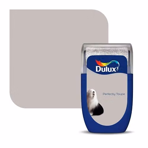 Dulux Walls & Ceilings Tester Paint, Perfectly Taupe, Matt, Beige, 30 ml