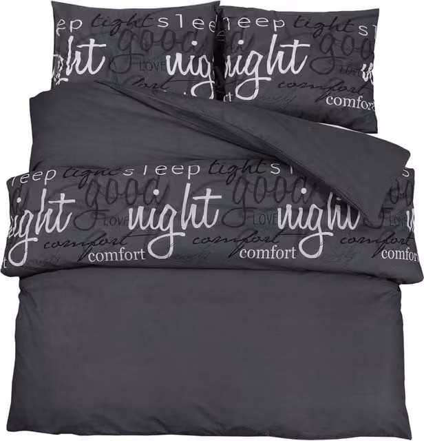 Berkfield Home Black Cotton Duvet Cover and Pillowcase Set, 200 x 200 cm – 1
