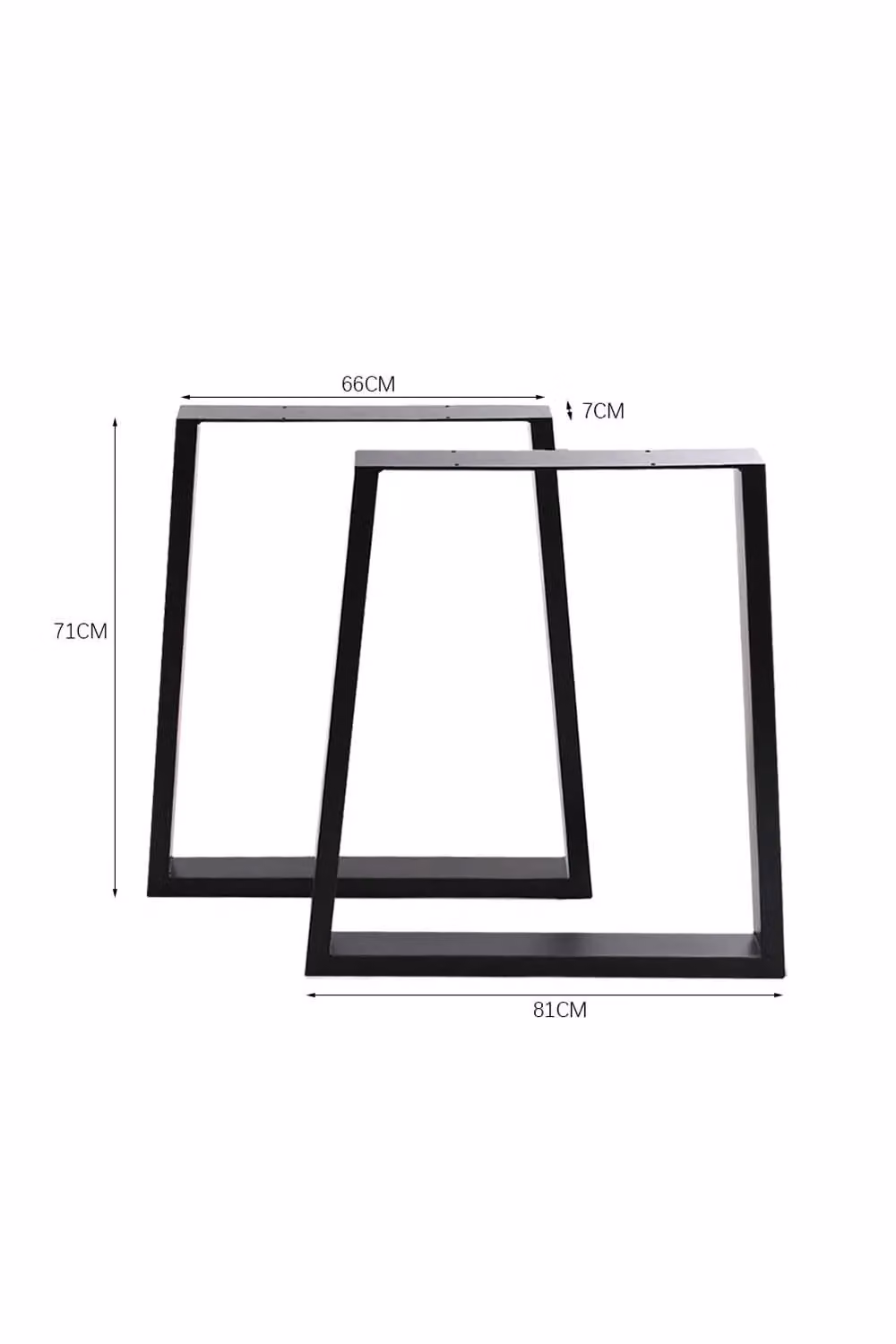 Living and Home Set of 2 Industrial Steel Furniture Legs in Black, H 71 x W 7 x D 81 cm – 2