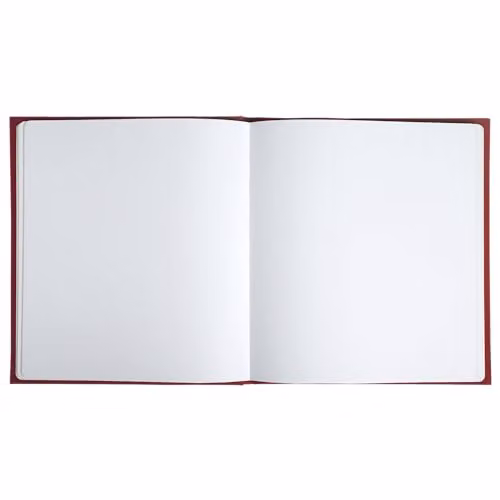 Exacompta Red Guest Book with Imitation Leather Effect Cover and 140 Blank White Pages, W: 21 cm x H: 19 cm – 2
