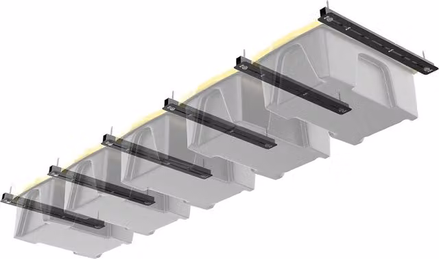 Gr8 Home 6 Piece Black Overhead Storage Bin Rack Ceiling Organiser Brackets