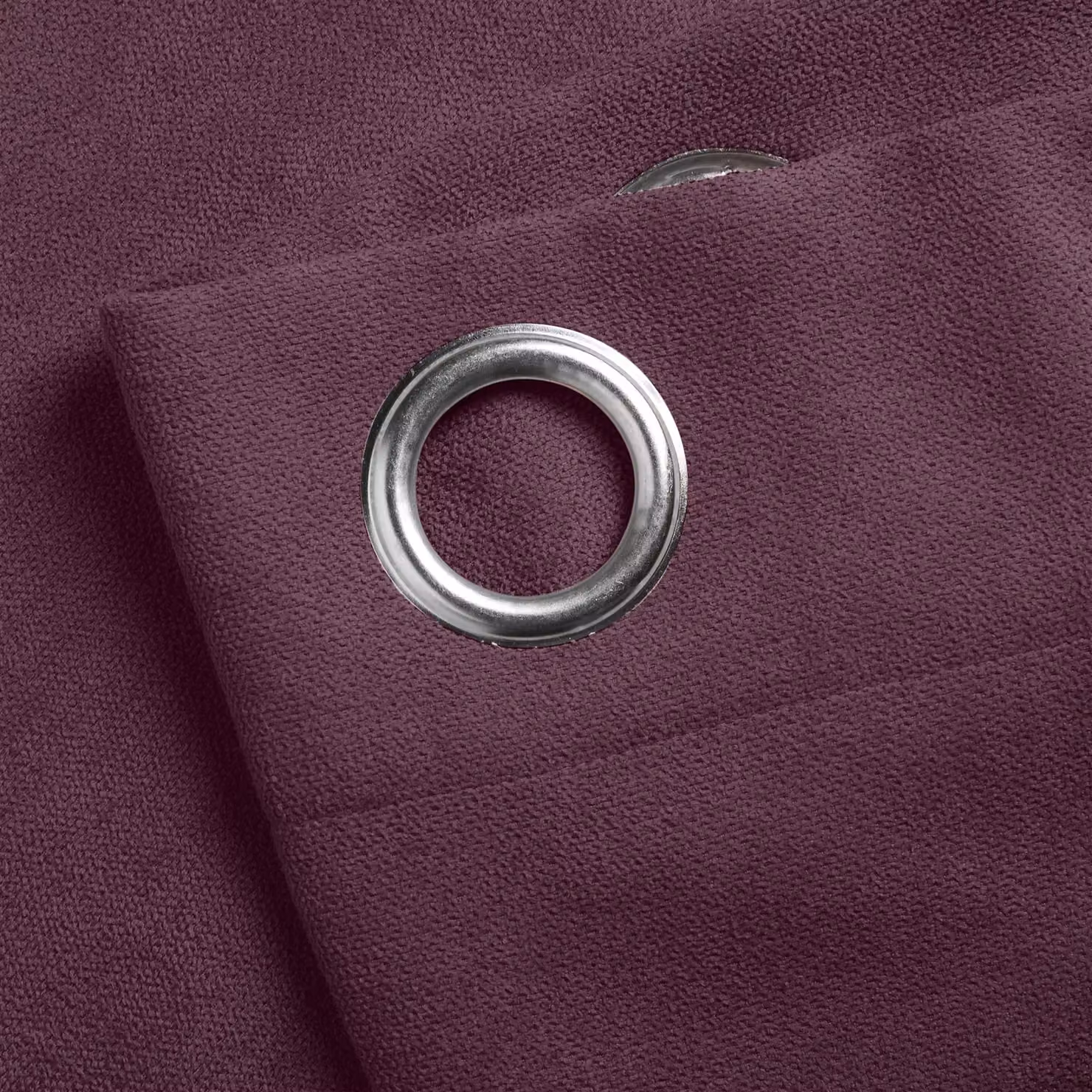 Luxury Living Velvet Chenille Eyelet Curtains, Pair, Purple, Width: 142 cm, Drop: 137 cm – 2