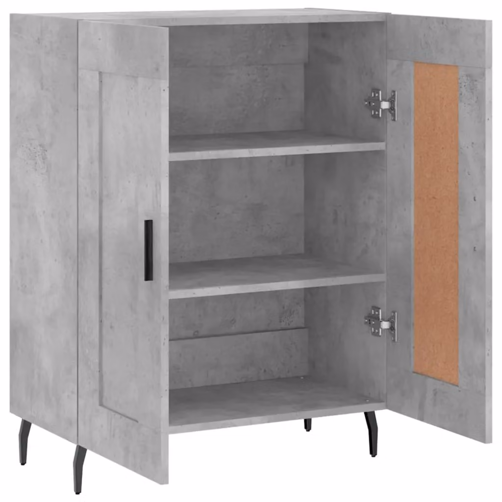 Berkfield Home Sideboard in Concrete Grey, MDF, W: 69.5 cm, D: 34 cm, H: 90 cm – 3