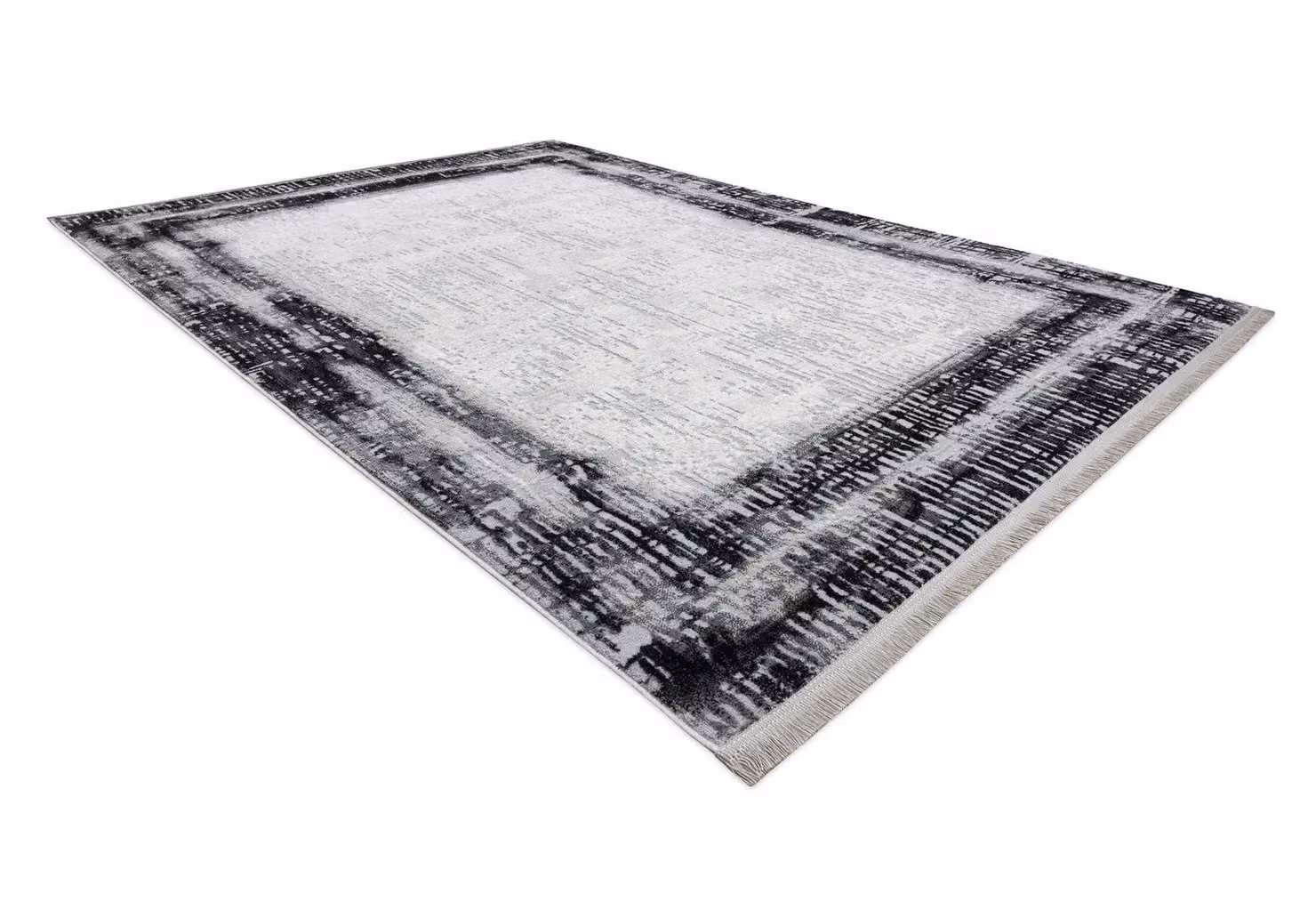 RugsX Tuls Abstract Modern Grey Rug with Fringes, W: 120 cm, L: 170 cm – 2