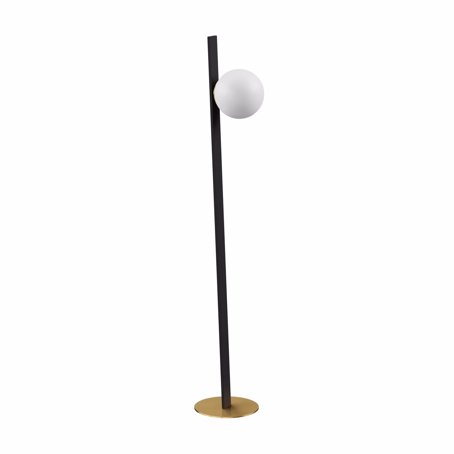 Dôme Deco ARMADO Modern Dome Floor Lamp in White and Gold/Brass Metal and Glass