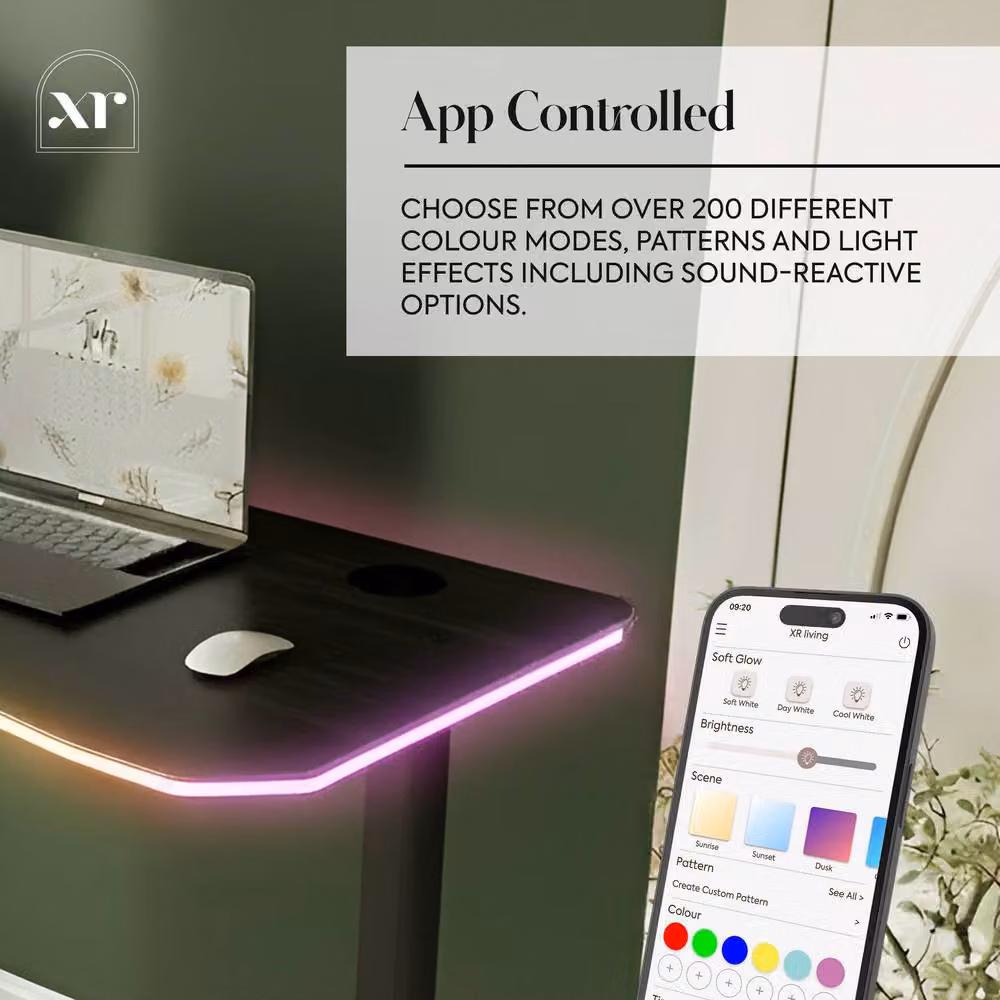 X Rocker Oka RGB LED Gaming Desk with Wireless Charging in Black – 3