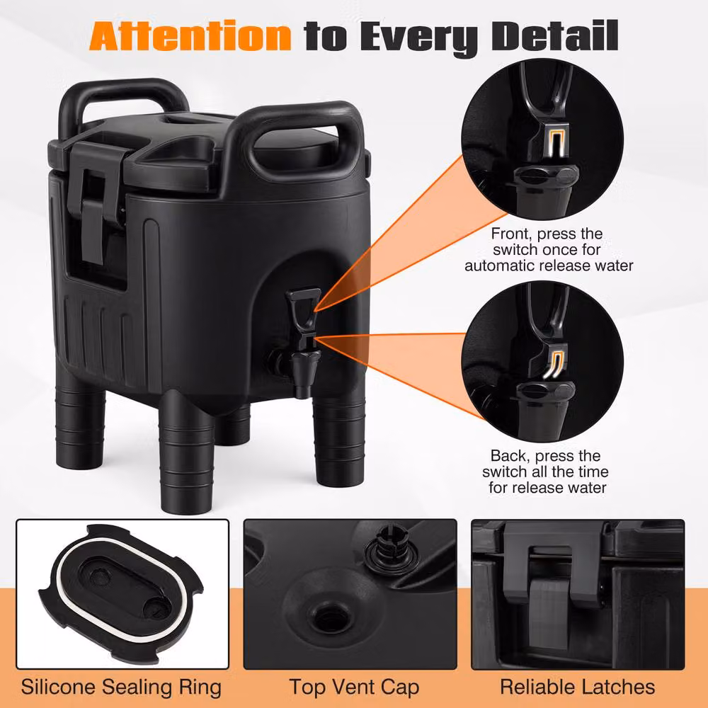 Gymax Insulated Hot and Cold Water Dispenser, 7.6 l, Black – 8