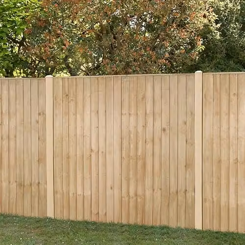 Forest Garden Brown Impregnated Square Wood Fence Panels, Pack of 20, H: 185 cm x W: 182.88 cm – 2