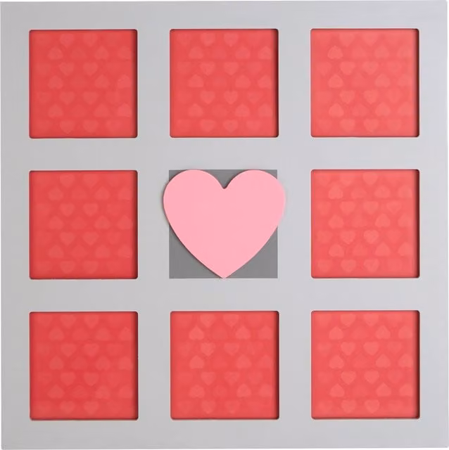 Orsina Interiors Premier Kids Heart Design Wall Photo Frame in Red and Pink