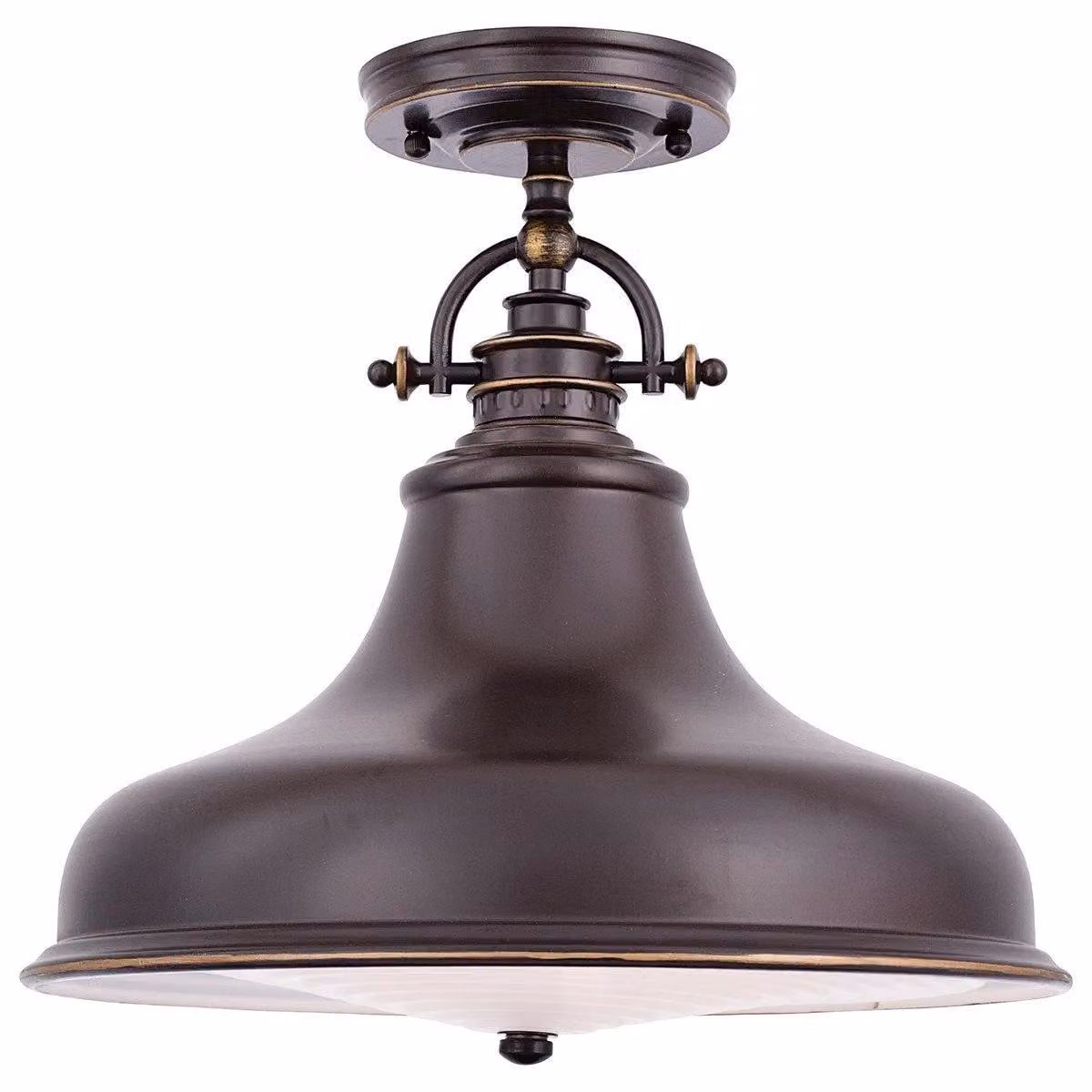 Netlighting Emery 1 Light Dome Ceiling Pendant in Palladian Bronze and Brown, E27 – 2