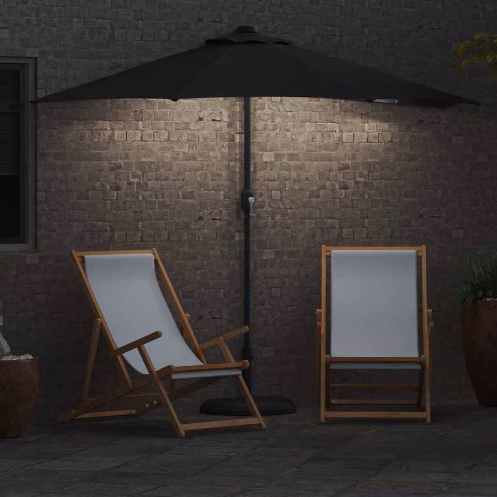 Berkfield Home Black Garden Parasol with Aluminium Frame and Polyester Fabric, Diameter: 280 cm – 3