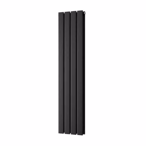 UK Radiators Typhoon Black Vertical Designer Radiator, H: 120 cm, W: 27.2 cm – 2